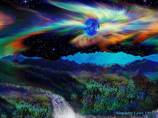 'Aurora Mountain' by Charlotte Geier found at http://elfwood.lysator.liu.se/